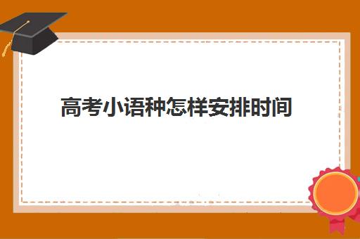 高考小语种怎样安排时间(2024年高考时间)