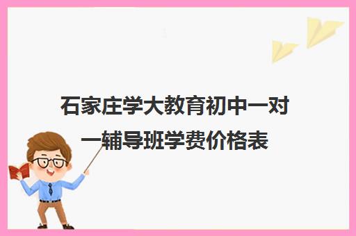 石家庄学大教育初中一对一辅导班学费价格表(大成教育培训机构怎么样)