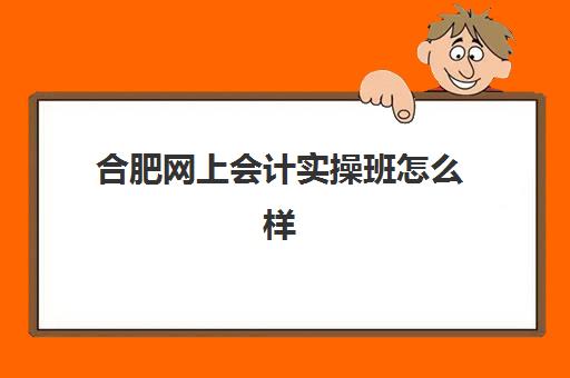 合肥网上会计实操班怎么样(会计培训线上好还是线下好)