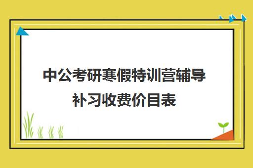 中公考研寒假特训营辅导补习收费价目表