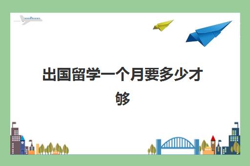 出国留学一个月要多少才够(出国留学一年费用)