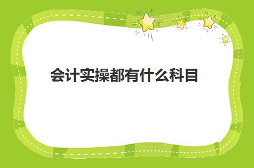 会计实操都有什么科目(会计的六大科目)