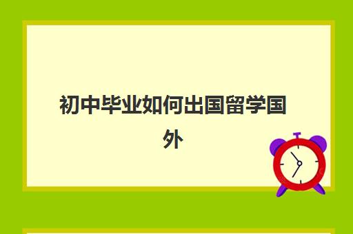 初中毕业如何出国留学国外(怎么去国外上大学)