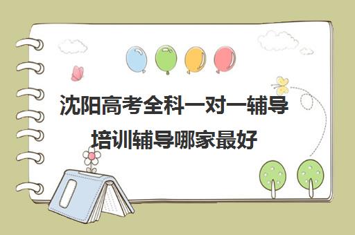 沈阳高考全科一对一辅导培训辅导哪家最好(沈阳一对一家教收费标准)