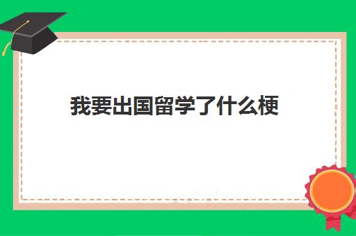 我要出国留学了什么梗