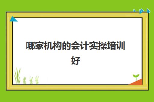 哪家机构的会计实操培训好(学会计去哪个培训机构)
