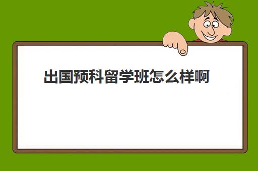 出国预科留学班怎么样啊(出国预科是什么意思)