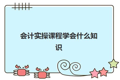 会计实操课程学会什么知识(会计专业实训课程有哪些)