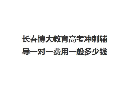 长春博大教育高考冲刺辅导一对一费用一般多少钱（高考一对一辅导多少钱一小时）
