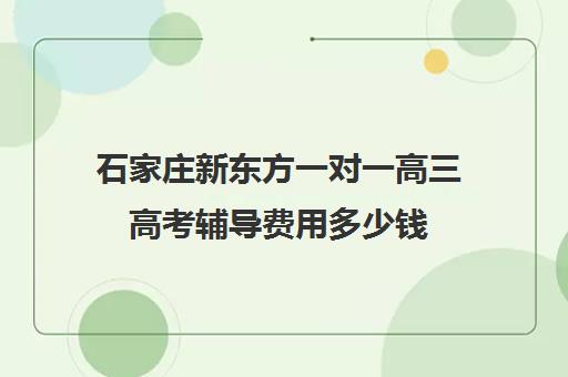 石家庄新东方一对一高三高考辅导费用多少钱（新东方高三一对一收费价格表）