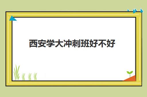 西安学大冲刺班好不好(西安口碑好的补课机构)