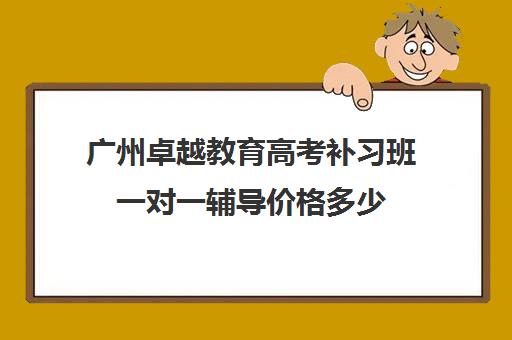 广州卓越教育高考补习班一对一辅导价格多少