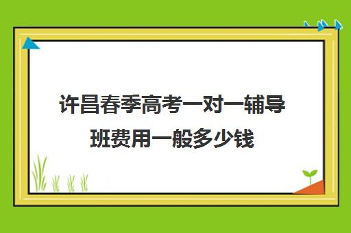 许昌春季高考一对一辅导班费用一般多少钱(高三一对一补课一般多少钱一小时)