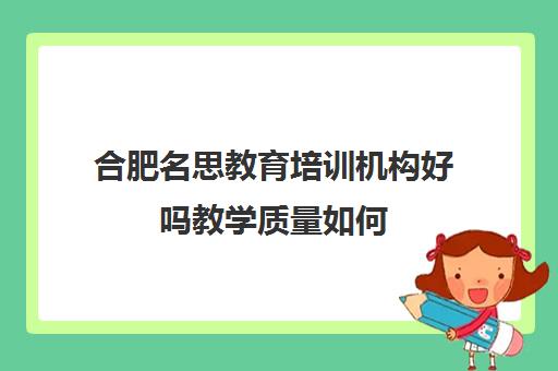 合肥名思教育培训机构好吗教学质量如何（合肥初中培训机构排名前十）