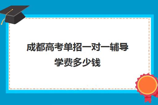 成都高考单招一对一辅导学费多少钱(辅导班一对一)