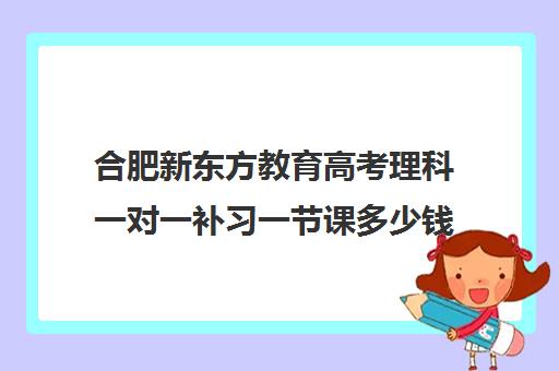 合肥新东方教育高考理科一对一补习一节课多少钱